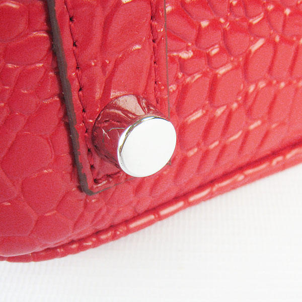 Replica aHermes Birkin 30CM Crocodile Veins Bag Red 6088 On Sale - Click Image to Close